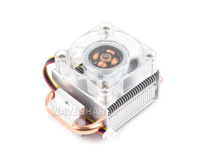 ICE Tower CPU Cooling Fan for Raspberry Pi 5, Raspberry Pi 5 Cooler, U-Shaped Copper Tube, Cooling Fins, With Colorful RGB LED