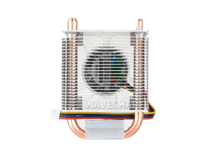 ICE Tower CPU Cooling Fan for Raspberry Pi 5, Raspberry Pi 5 Cooler, U-Shaped Copper Tube, Cooling Fins, With Colorful RGB LED