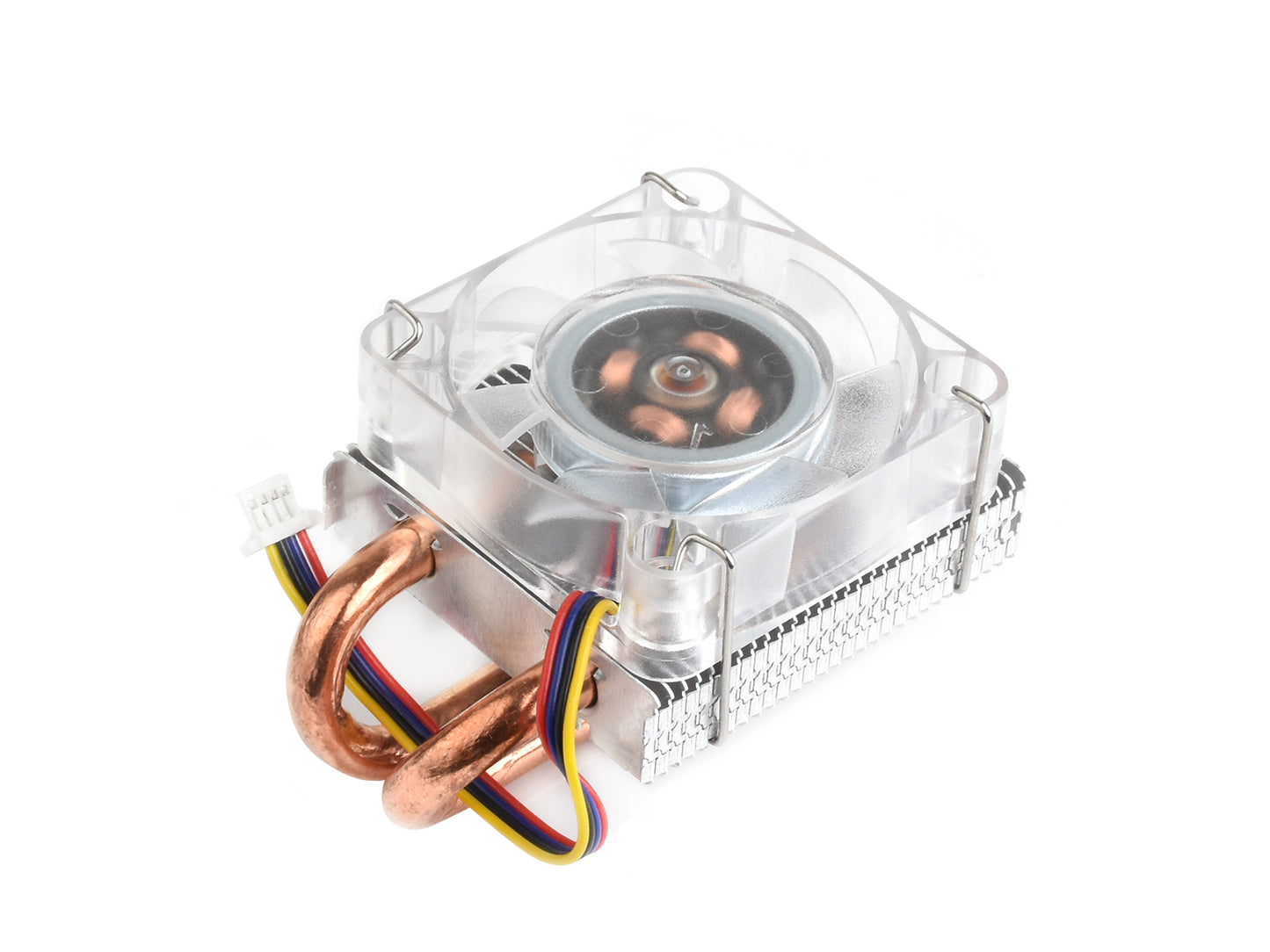 Low-Profile ICE Tower CPU Cooling Fan for Raspberry Pi 5, Raspberry Pi 5 Cooler, U-Shaped Copper Tube, Cooling Fins, With Colorful RGB LED