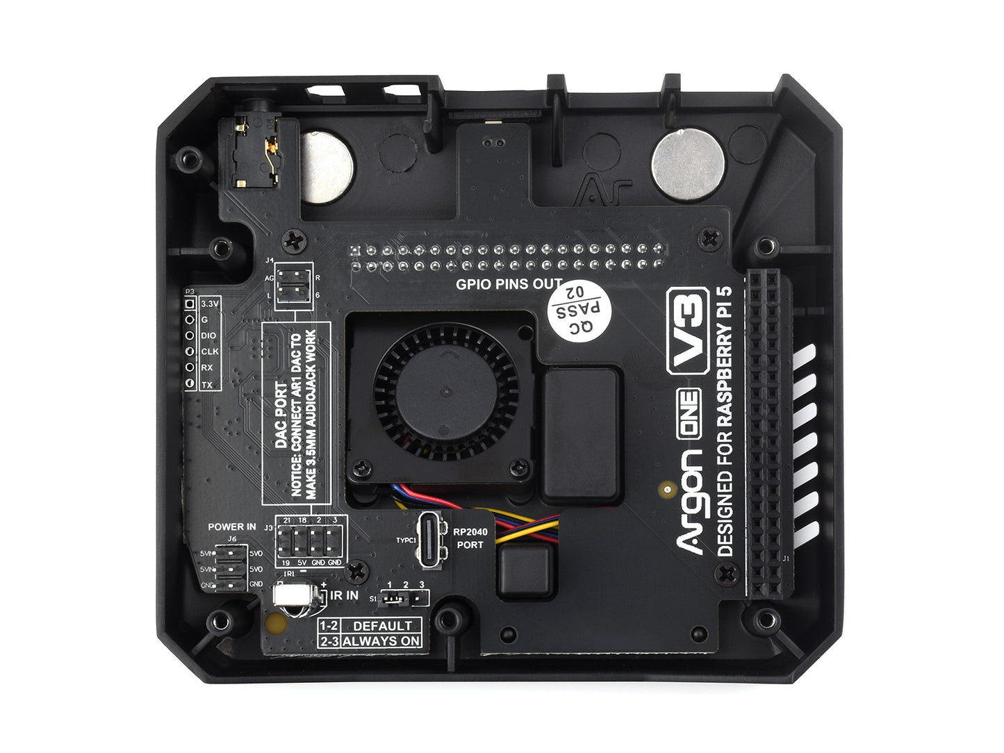 Argon ONE V3 Aluminum Alloy Case for Raspberry Pi 5, Built-in Cooling Fan, Optional for M.2 NVME Expansion Slot, Raspberry Pi 5 case