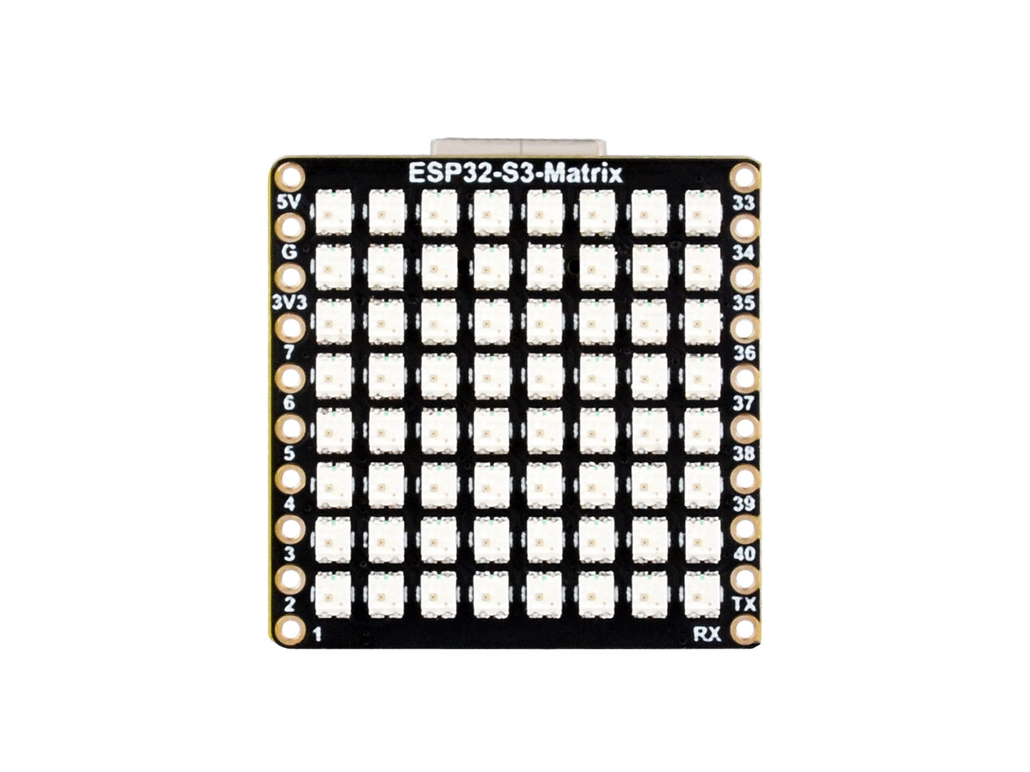 ESP32-S3-Matrix Development Board, Onboard 8×8 RGB LED Matrix and QMI8658 6-Axis Sensor, supports Wi-Fi and Bluetooth LE, ESP32 Development Board