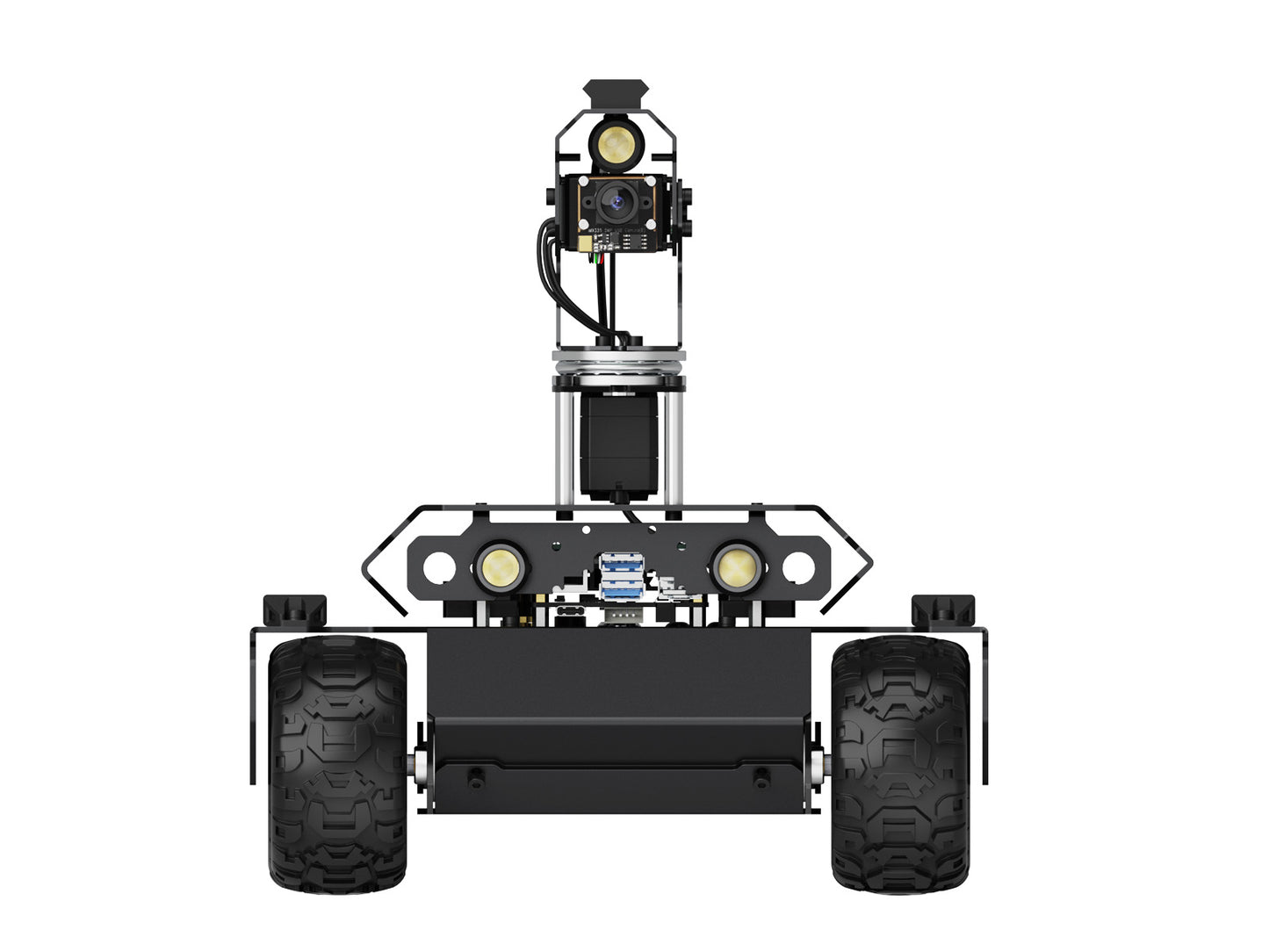 UGV Rover Open-source 6 Wheels 4WD AI Robot, Dual controllers, All-metal Body, Computer Vision, Suitable for Raspberry Pi 4B / Raspberry Pi 5