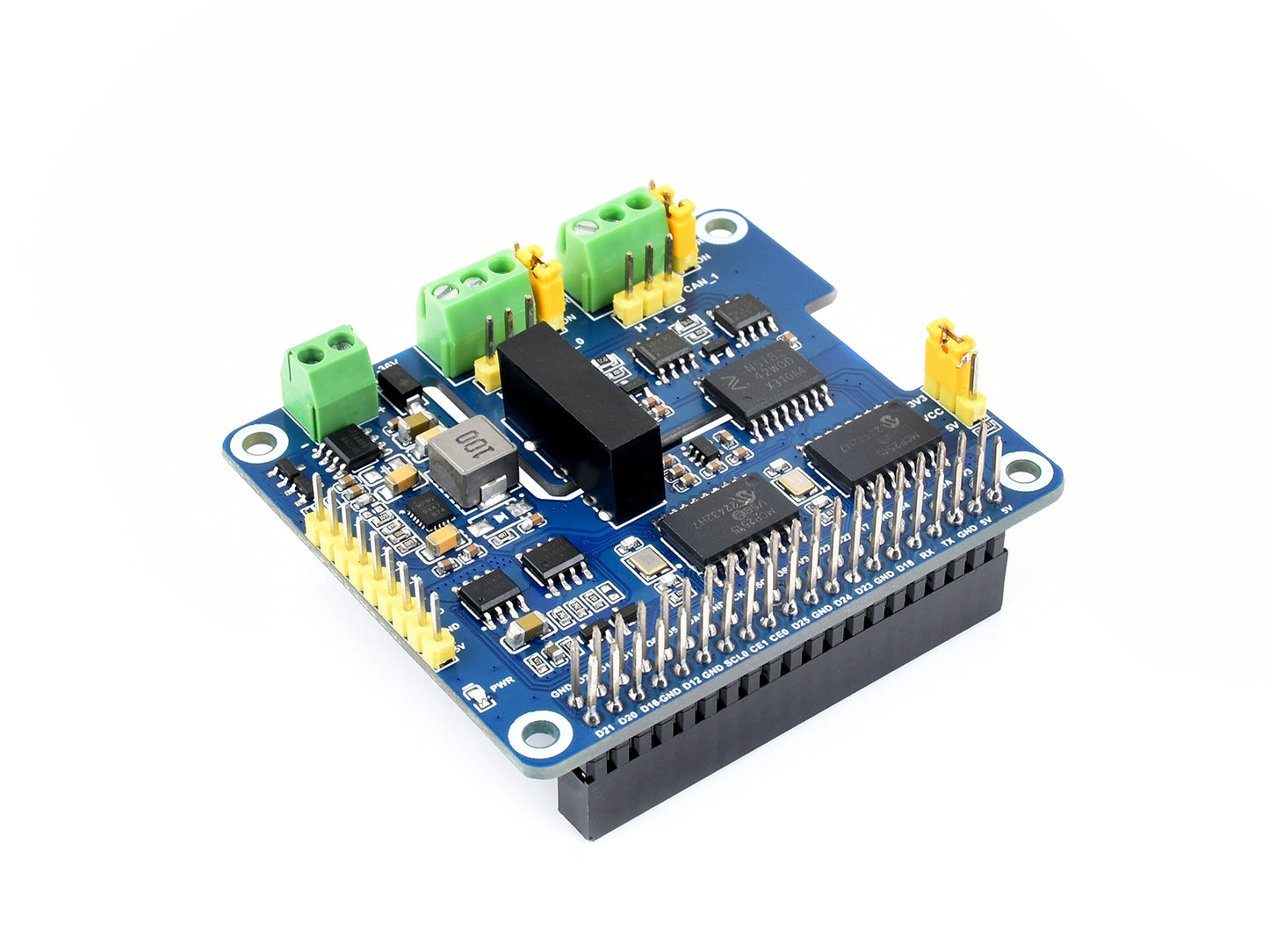2-Channel Isolated CAN Bus Expansion HAT For Raspberry Pi, Dual Chips Solution, Stackable Design For Expanding Multiple CAN Channels, Raspberry Pi HAT