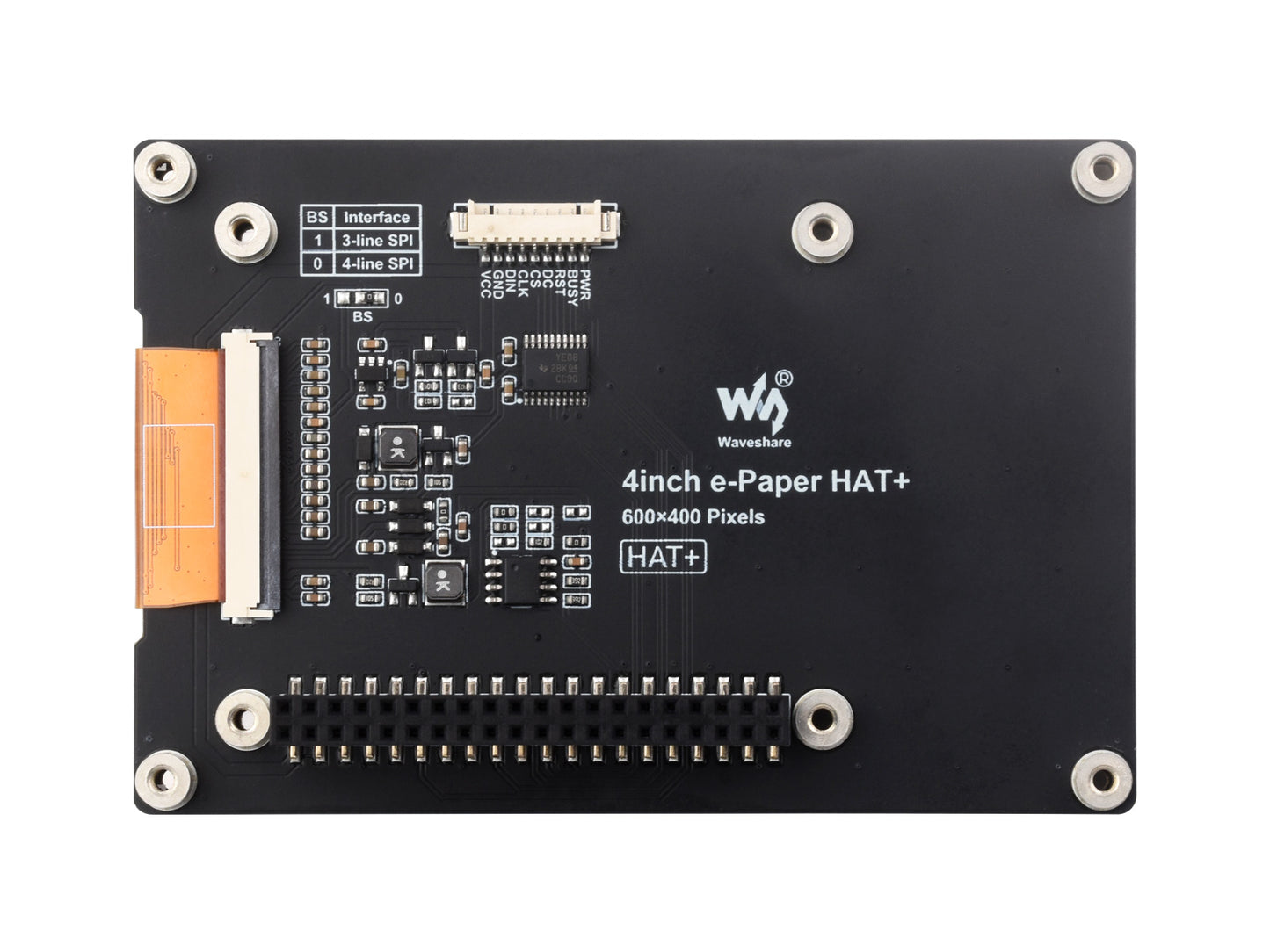 4inch E Ink Spectra 6 (E6) Full color E-Paper Display, 600×400 Pixels, SPI Communication, Optional For HAT+ Standard Driver Board, E-ink Display