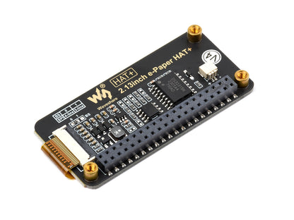 2.13inch E-Paper HAT+ For Raspberry Pi, E-Ink Display, 250x122, Immersion Gold Process, SPI Interface, HAT+ Standard, With Online Pwnagotchi Tutorial