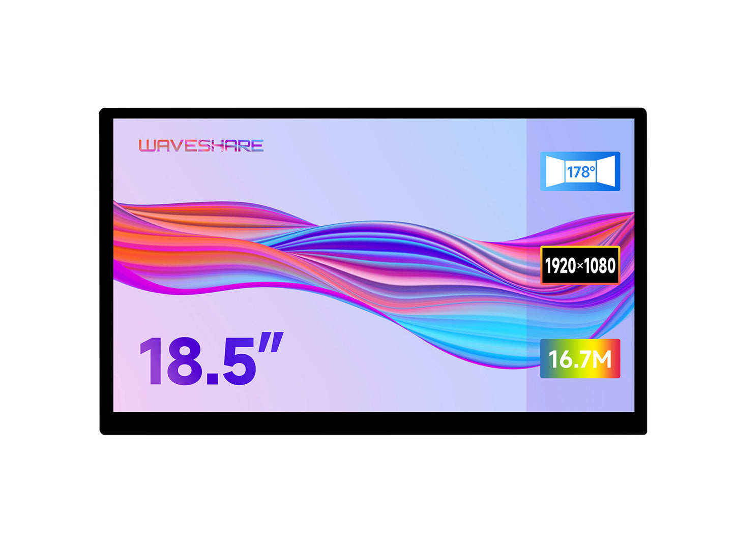 18.5inch Capacitive Touch Display, 1920×1080 Full HD, Supports Raspberry Pi / Jetson Nano / PC, etc.