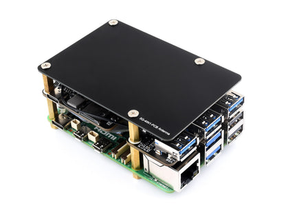 PCIe to M.2 4G/5G And USB 3.2 HAT for Raspberry Pi 5, Compatible with SIMCom/Quectel 4G/5G modules, Raspberry Pi 5 HAT, High-speed Networking