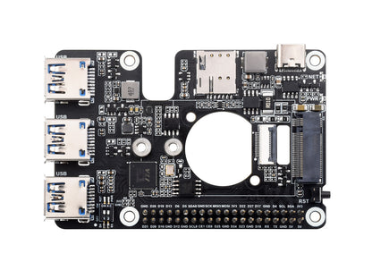PCIe to M.2 4G/5G And USB 3.2 HAT for Raspberry Pi 5, Compatible with SIMCom/Quectel 4G/5G modules, Raspberry Pi 5 HAT, High-speed Networking