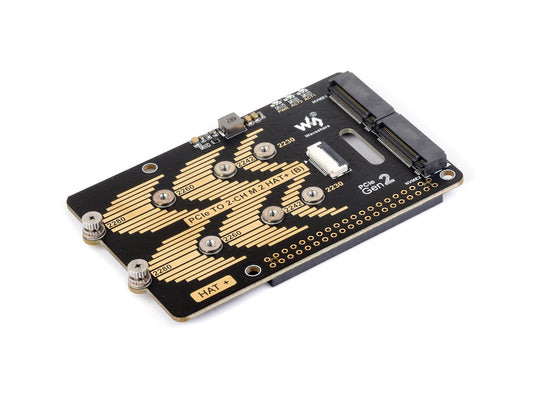 PCIe-zu-2-Kanal-M.2-Adapter Typ B für Raspberry Pi 5, kompatibel mit NVMe-Protokoll-M.2-SSDs in den Größen 2280 / 2260 / 2242 / 2230, Raspberry Pi 5 NVMe HAT
