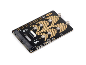 PCIe-zu-2-Kanal-M.2-Adapter Typ B für Raspberry Pi 5, kompatibel mit NVMe-Protokoll-M.2-SSDs in den Größen 2280 / 2260 / 2242 / 2230, Raspberry Pi 5 NVMe HAT
