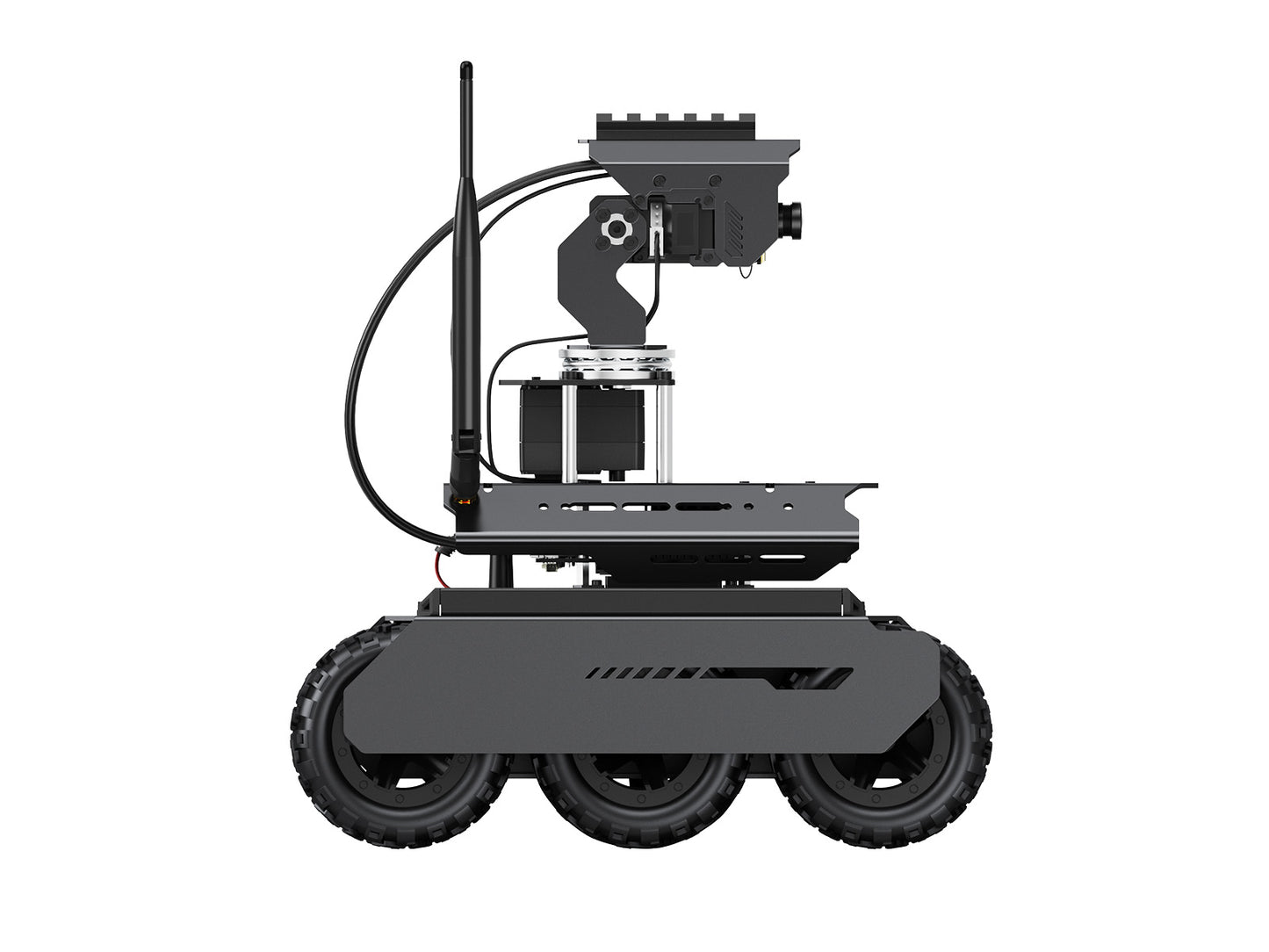 UGV Rover Open-Source 6 Wheels 4WD AI Robot For Jetson Orin Series Board, Dual Controllers, 360° Flexible Omnidirectional Pan-Tilt, Optional For Jetson Orin Nano 4GB Kit