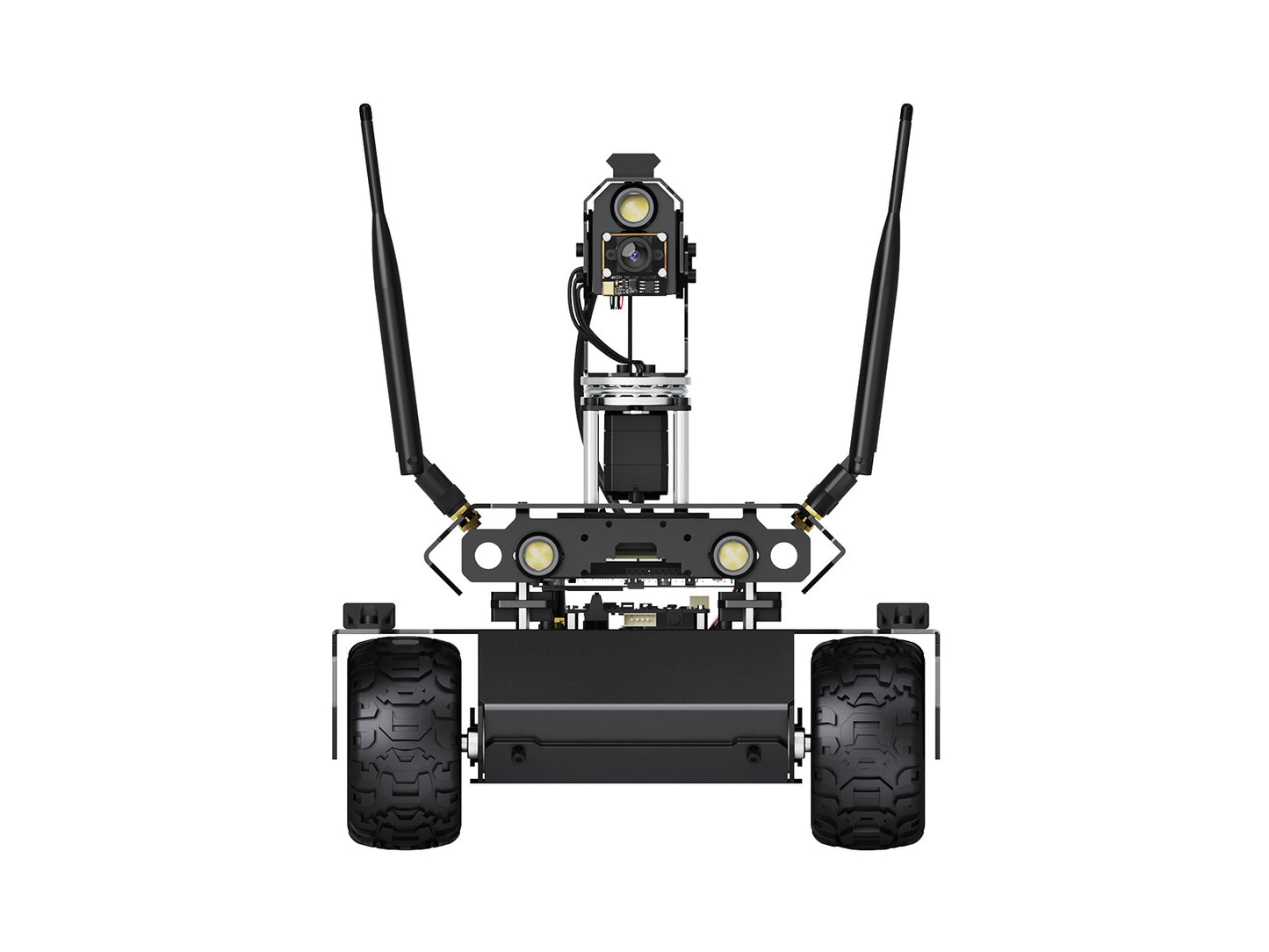 UGV Rover Open-Source 6 Wheels 4WD AI Robot For Jetson Orin Series Board, Dual Controllers, 360° Flexible Omnidirectional Pan-Tilt, Optional For Jetson Orin Nano 4GB Kit
