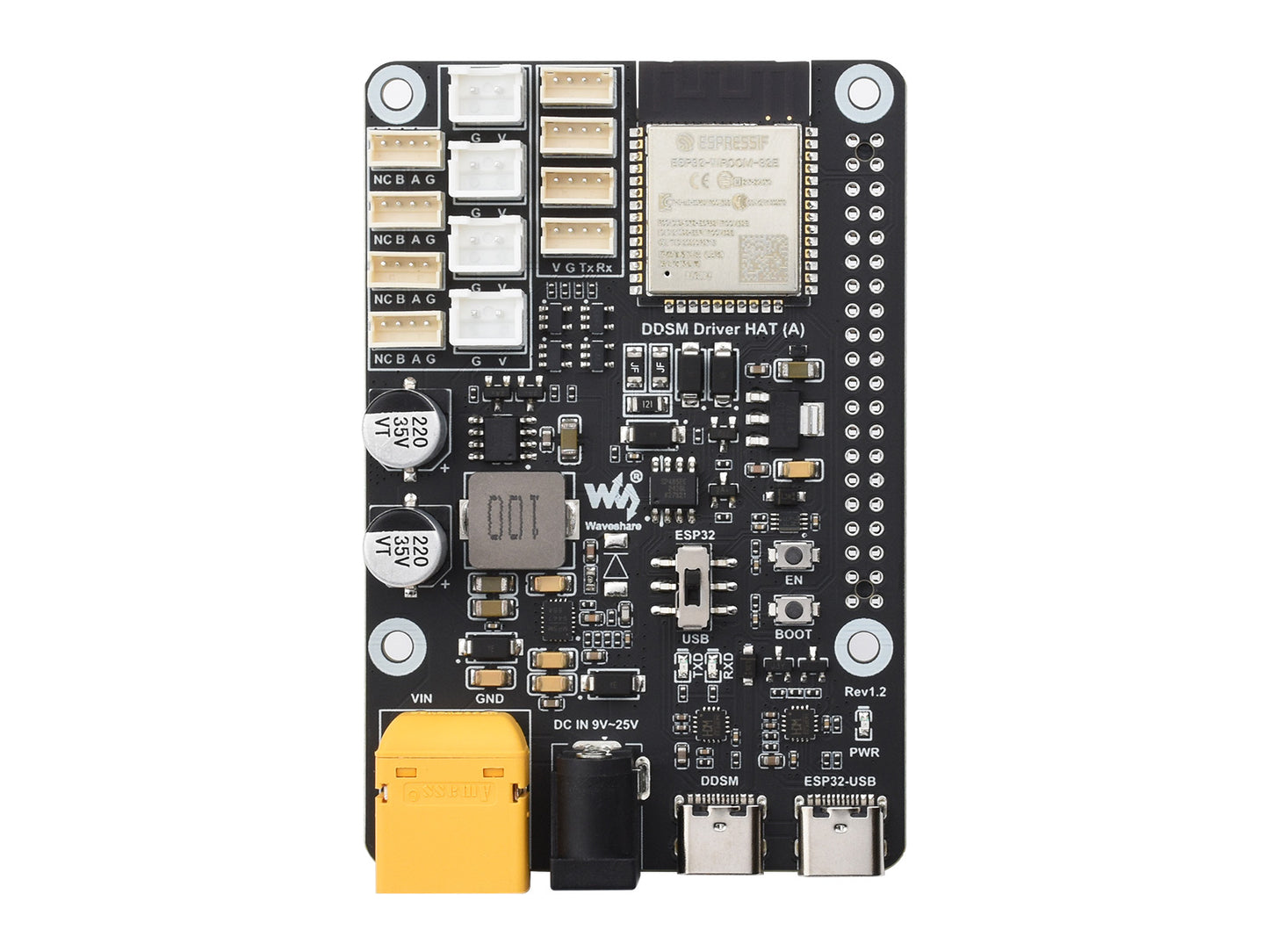 Direct Drive Servo Motor Driver Board, Integrates ESP32 and Control Circuit, 2.4G WiFi Support, Suitable for DDSM Series Hub Motors, ESP Now Support