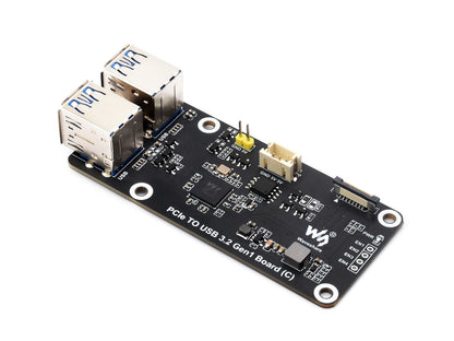 PCIe To 4-Ch USB3.2 Gen1 Board (C) For Raspberry Pi 5, Up To 5Gbps Transmission Speed, Driver-Free, Plug And Play, Raspberry Pi 5 PCIe Adapter