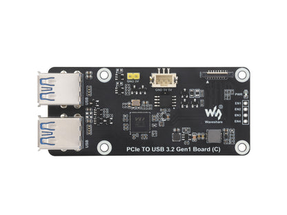 PCIe To 4-Ch USB3.2 Gen1 Board (C) For Raspberry Pi 5, Up To 5Gbps Transmission Speed, Driver-Free, Plug And Play, Raspberry Pi 5 PCIe Adapter