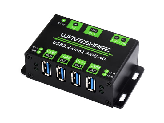 4-Port USB 3.2 Gen1 HUB, Metallgehäuse mit Wandmontage-Unterstützung, treiberfrei, Plug-and-Play, Unterstützung mehrerer Systeme
