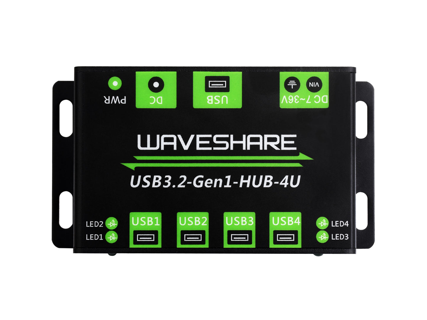 4-Port USB 3.2 Gen1 HUB, Metallgehäuse mit Wandmontage-Unterstützung, treiberfrei, Plug-and-Play, Unterstützung mehrerer Systeme
