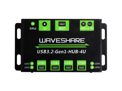 4-Port USB 3.2 Gen1 HUB, Metallgehäuse mit Wandmontage-Unterstützung, treiberfrei, Plug-and-Play, Unterstützung mehrerer Systeme