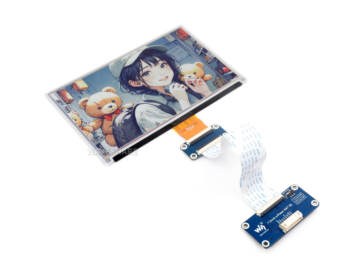 7,3-Zoll E Ink Spectra 6 (E6) Vollfarb-E-Paper-Display, E-Ink-Display, geringer Stromverbrauch, 800×480 Pixel, SPI-Kommunikation, optional für E-Paper Driver HAT