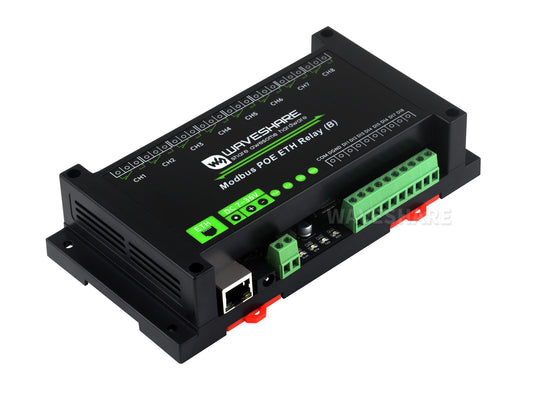 8-ch Ethernet Relay Module (B) With Digital Input, Modbus RTU/Modbus TCP Protocol, PoE Port Communication, With Various Isolation And Protection Circuits