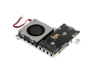 PCIe To M.2 Adapter Board (E) For Raspberry Pi 5, With Cooling Fan, Compatible With 2242 / 2230 Size NVMe Protocol M.2 SSD, High-speed Reading/Writing, Raspberry Pi 5 NVMe
