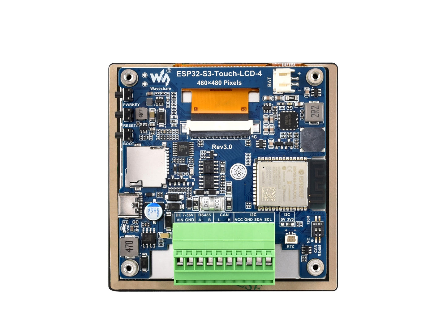 ESP32-S3 4inch Display Development Board, 480×480, 32-Bit LX7 Dual-Core Processor, Up To 240MHz Frequency, Supports WiFi & Bluetooth, With Onboard Antenna, ESP32 With Display