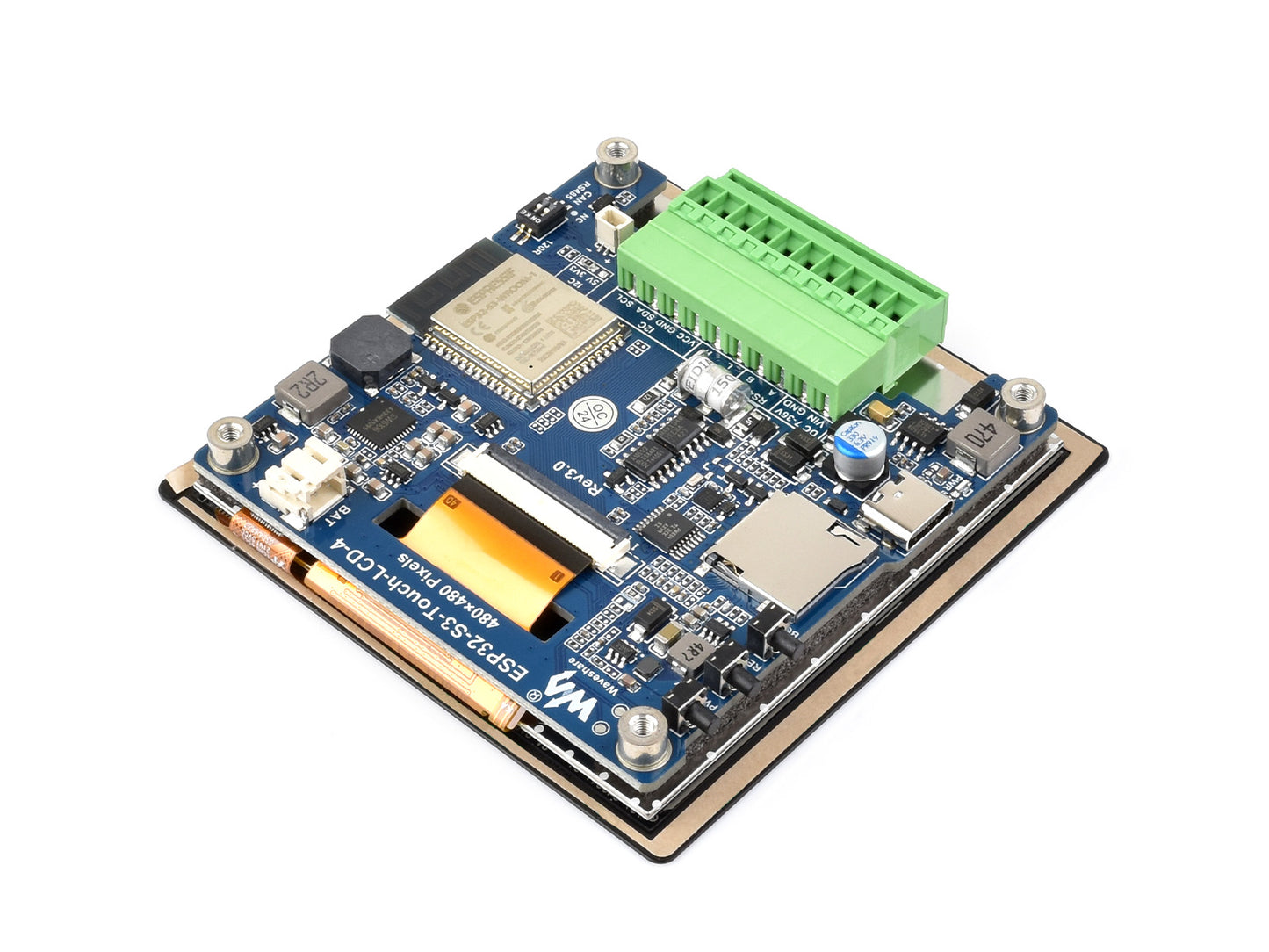 ESP32-S3 4inch Display Development Board, 480×480, 32-Bit LX7 Dual-Core Processor, Up To 240MHz Frequency, Supports WiFi & Bluetooth, With Onboard Antenna, ESP32 With Display