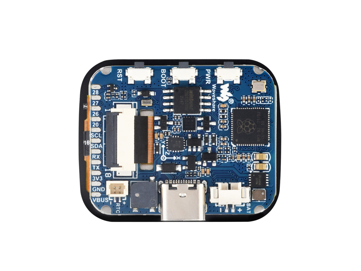 RP2040 Microcontroller Development Board, With 1.69inch Touch LCD, Rounded Corners, Dual-core Arm processor, Accelerometer And Gyroscope Sensor