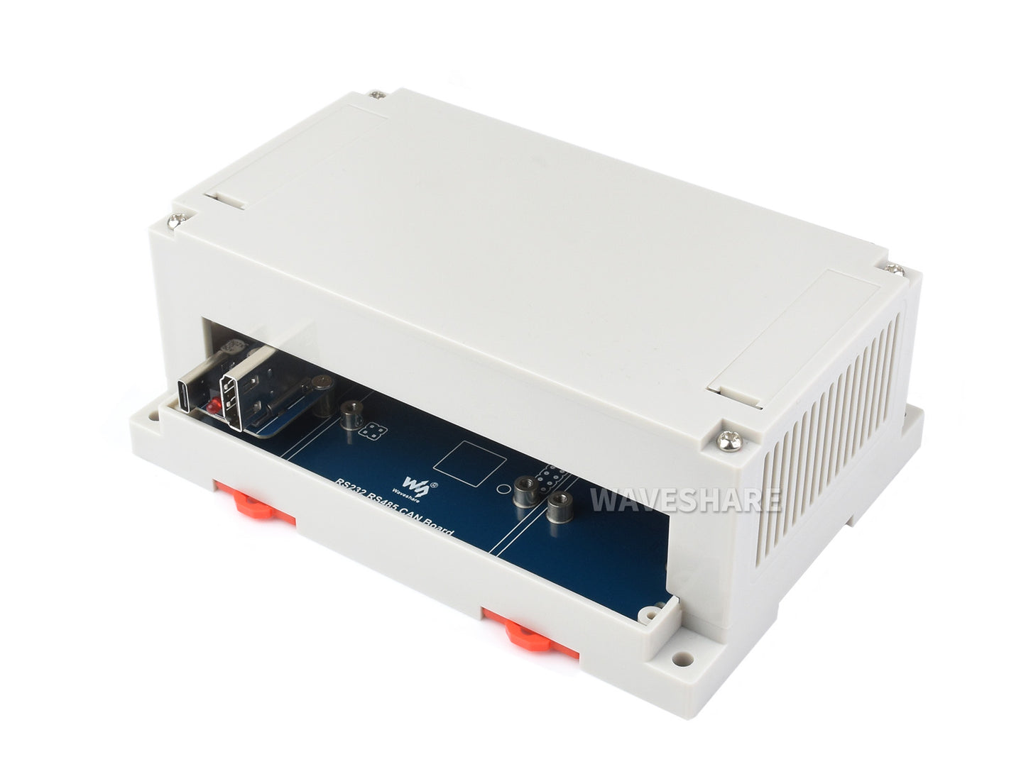 Isolated RS232 / RS485 / CAN / CAN FD Expansion Board For Raspberry Pi, Expands 2x RS485, 1x RS232, 1x CAN FD, and 1x CAN, Wall-mount & Rail-mount Support