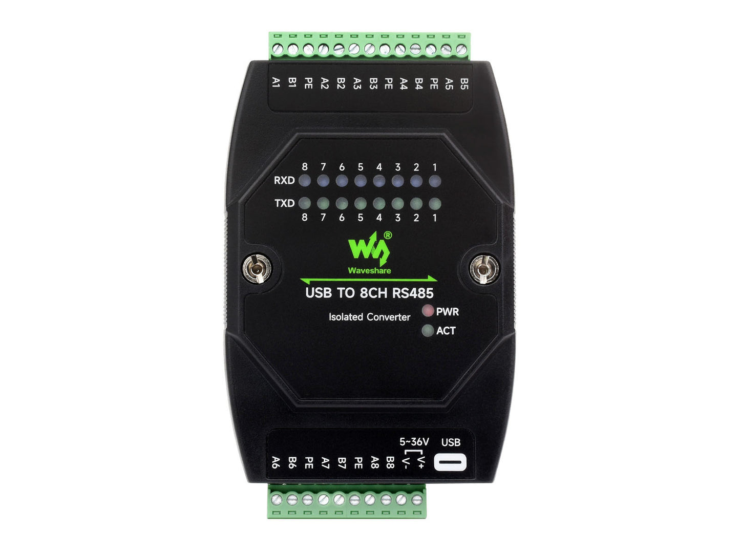 USB TO 8CH RS485 Industrial Grade Isolated Converter, USB To RS485 Adapter, Multiple Protection Circuits, Wall-mount And Rail-Mount Support