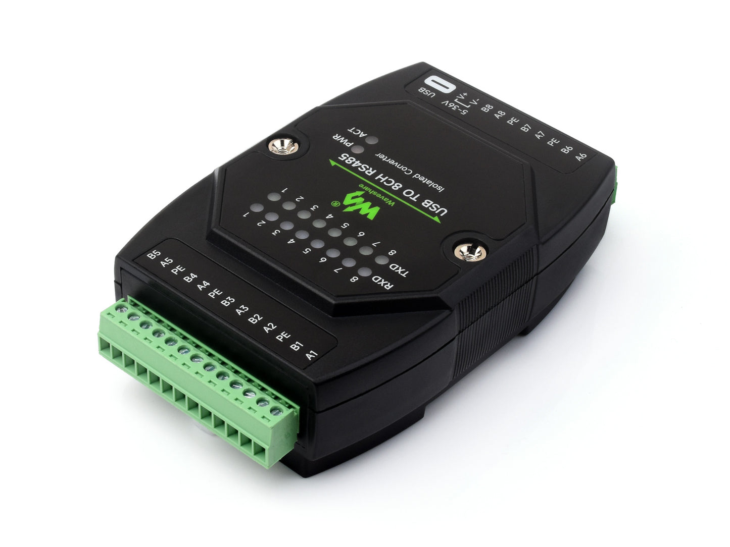 USB TO 8CH RS485 Industrial Grade Isolated Converter, USB To RS485 Adapter, Multiple Protection Circuits, Wall-mount And Rail-Mount Support