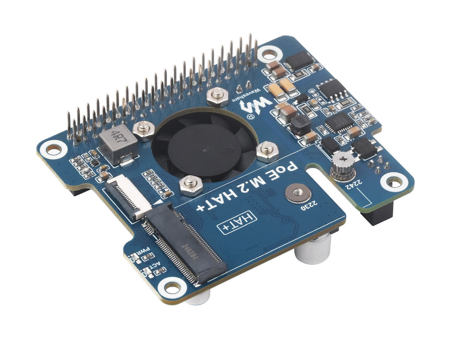 PCIe-zu-M.2-Adapter mit PoE-Funktion für Raspberry Pi 5, unterstützt NVMe-Protokoll M.2 Solid State Drive, Hochgeschwindigkeits-Lesen/Schreiben, Raspberry Pi 5 PoE HAT