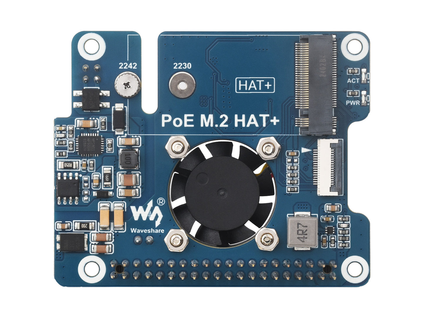 PCIe-zu-M.2-Adapter mit PoE-Funktion für Raspberry Pi 5, unterstützt NVMe-Protokoll M.2 Solid State Drive, Hochgeschwindigkeits-Lesen/Schreiben, Raspberry Pi 5 PoE HAT