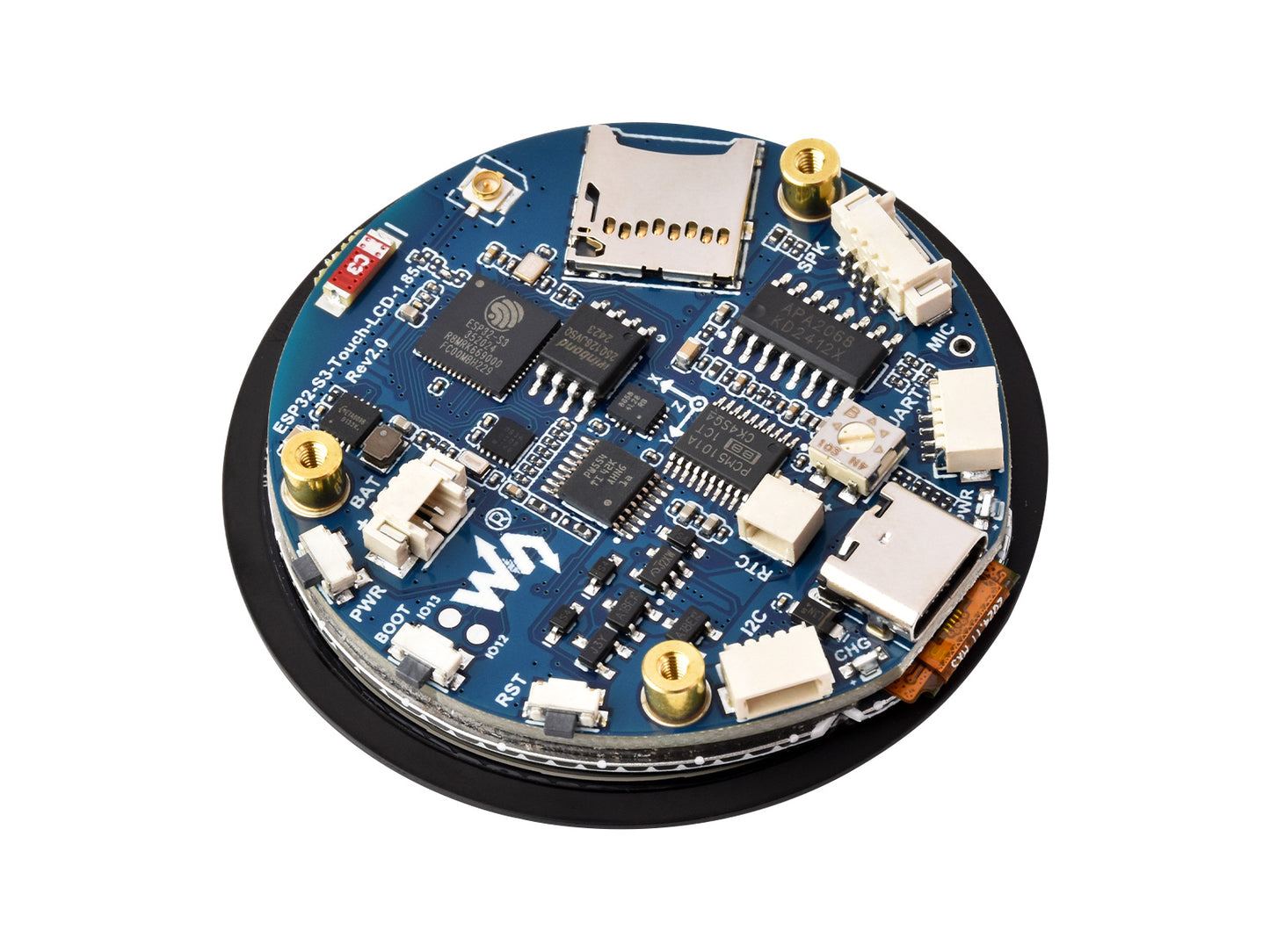 ESP32-S3 1.85inch Round Display Development Board, 360×360, 32-bit LX7 Dual-core Processor, Up to 240MHz Frequency, Supports WiFi &amp; Bluetooth, ESP32 With Display, Optional for Touch Function