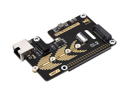 PCIe-zu-ETH-und-M.2-Adapter für Raspberry Pi 5, kompatibel mit NVMe-M.2-SSDs in den Größen 2280 / 2260 / 2242 / 2230, 5 Gbps Datenrate, schnelles Lesen/Schreiben, Raspberry Pi 5 NVMe HAT