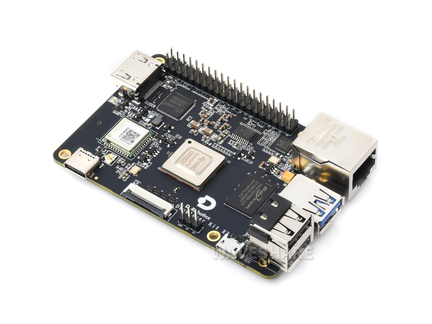 D-Robotics RDK X3 Development Board, Quad-core ARM Cortex-A53 Processer, 5Tops Edge Inference Capabilities, Options For 2GB/4GB RAM