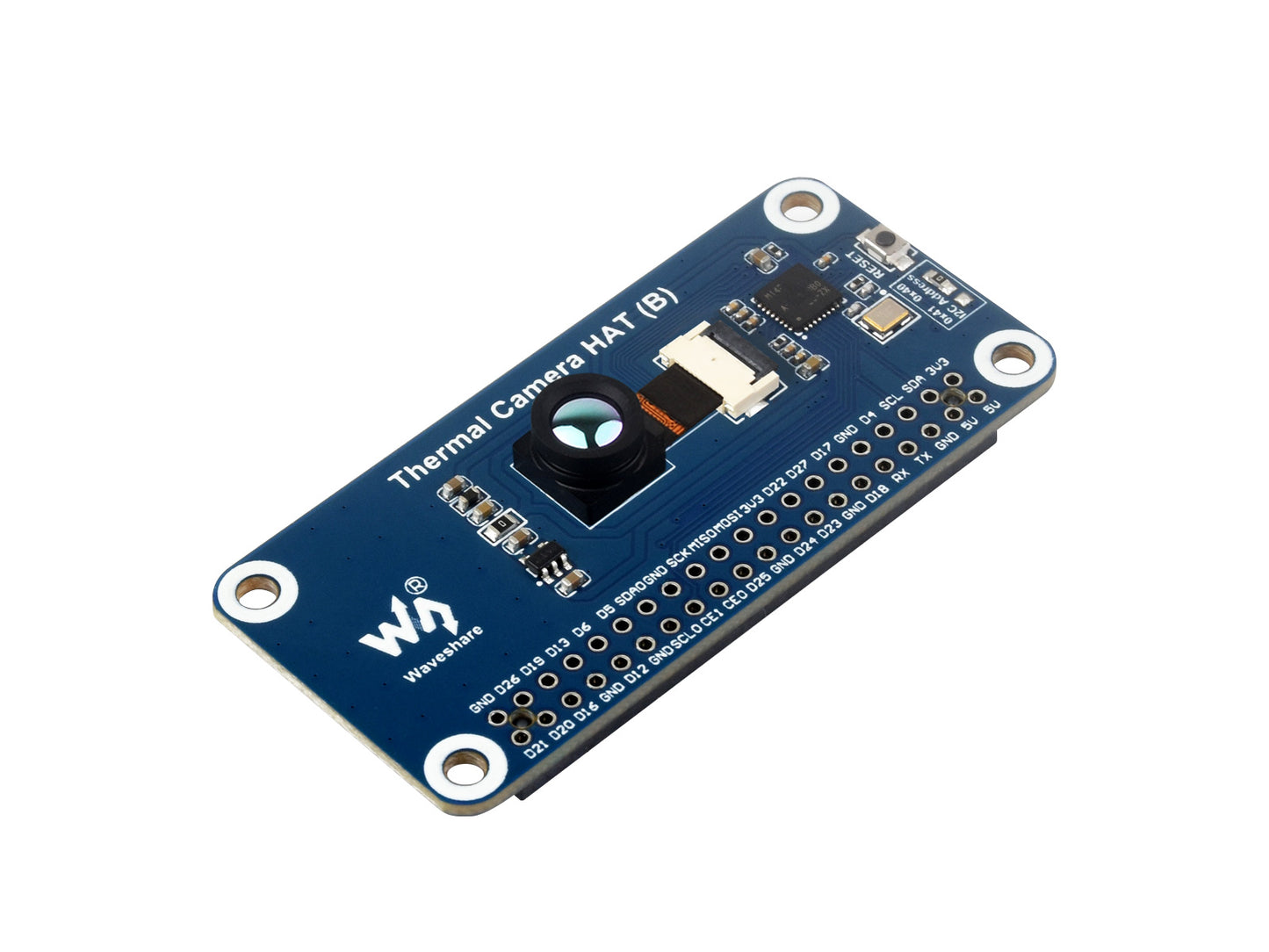 Long-wave IR Thermal Imaging Camera HAT (B) For Raspberry Pi, Options For 45° / 90° FOV, Raspberry Pi IR Camera, 80×62 Pixels, Standard 40PIN GPIO Header
