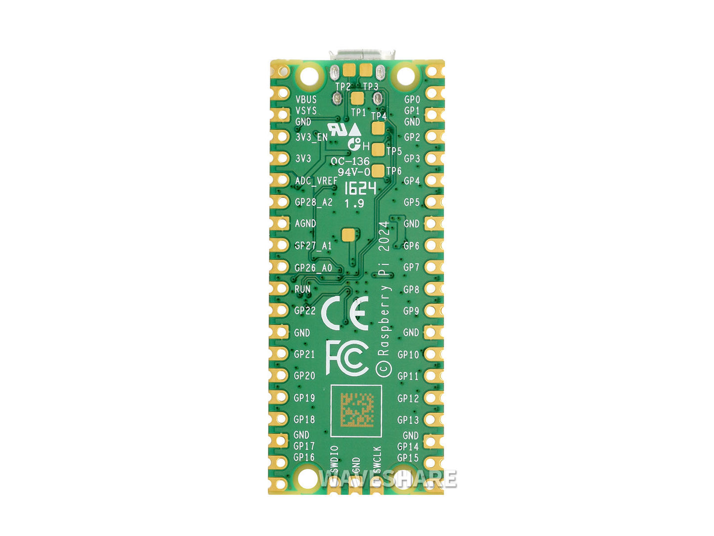 Raspberry Pi Pico 2 Microcontroller Board, Based on Official RP2350 Chip, Dual-core & Dual-architecture Design, Various Development Kit Options
