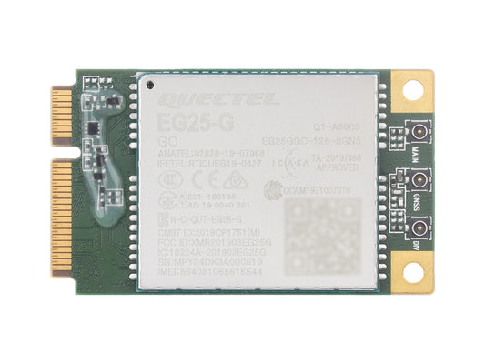 Quectel EG25-G mPCIe Module, LTE Cat 4 module with PCI Express Mini Card form factor, Supports Multiple Wireless Communication Modes