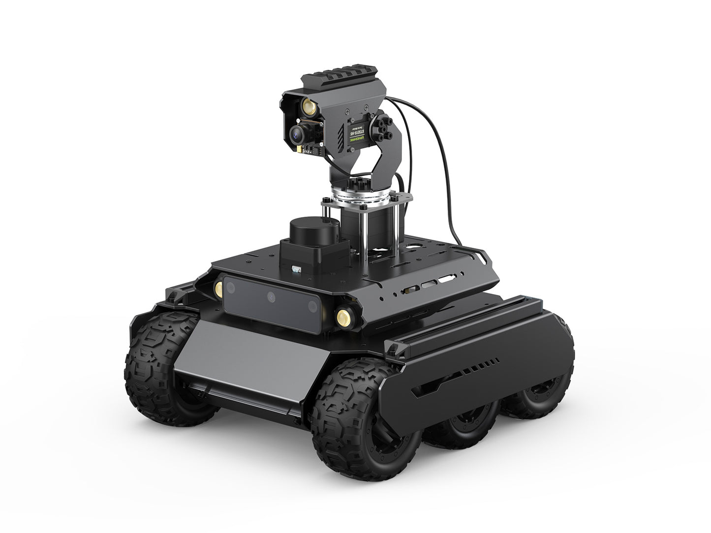 UGV Rover ROS 2 Open-source 6 Wheels 4WD AI Robot, Dual controllers, All-metal Body, Flexible and Expandable, Suitable for Raspberry Pi 4B / Raspberry Pi 5