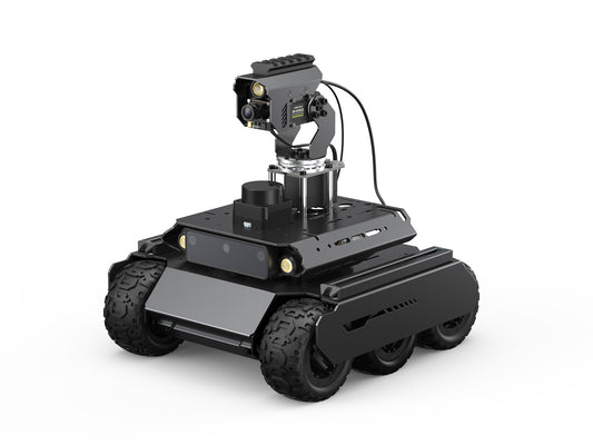 UGV Rover ROS 2 Open-source 6 Wheels 4WD AI Robot, Dual controllers, All-metal Body, Flexible and Expandable, Suitable for Raspberry Pi 4B / Raspberry Pi 5
