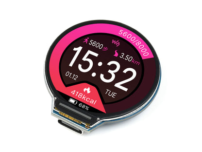 RP2350 MCU Board, With 1.28inch Round LCD, Dual-core & Dual-architecture Design, 240×240 Pixels, 65K Color, IPS Panel