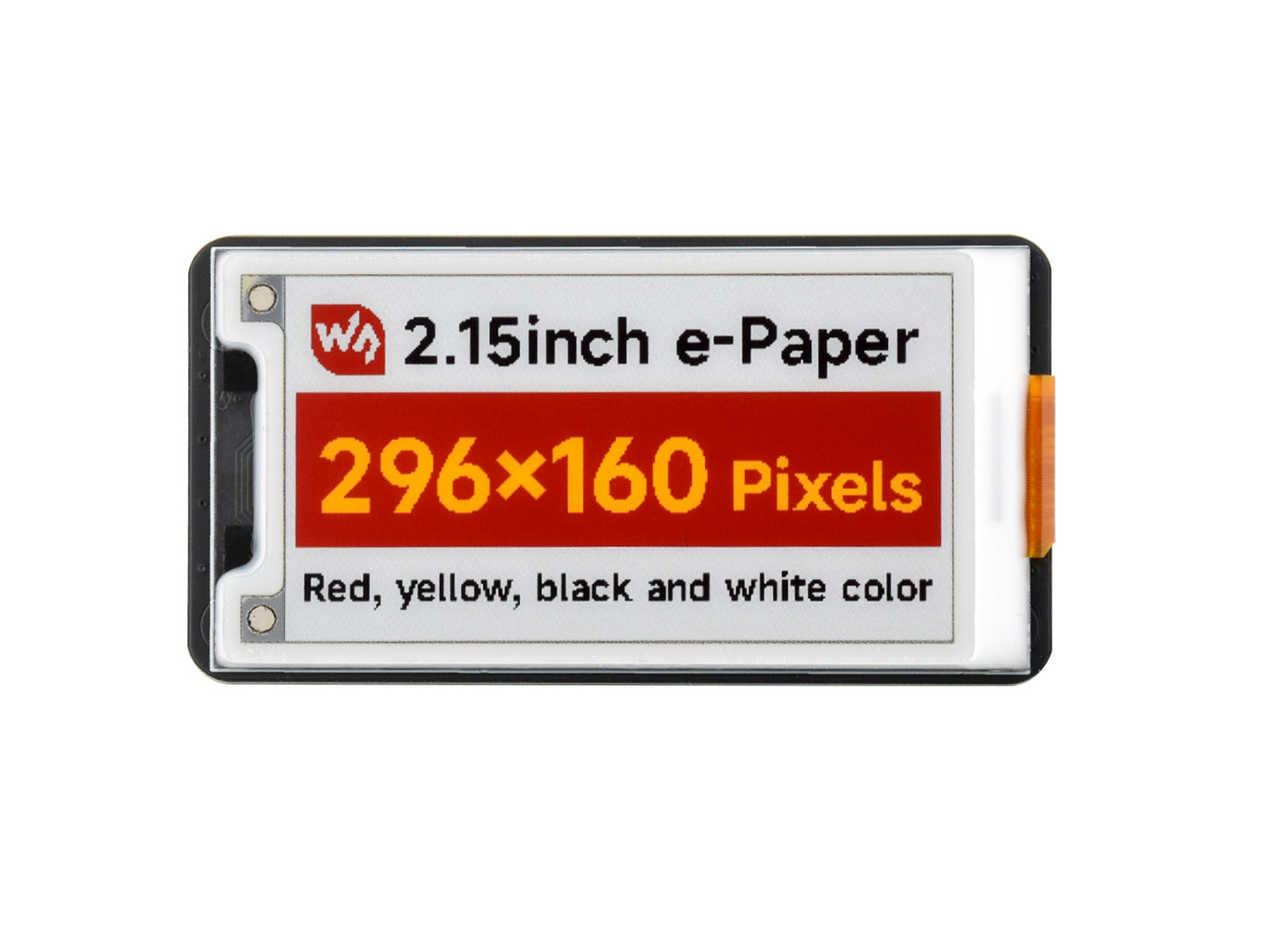 2.15inch E-Paper Display (G), E-Ink Display, 296x160, Red/Yellow/Black/White, SPI Interface
