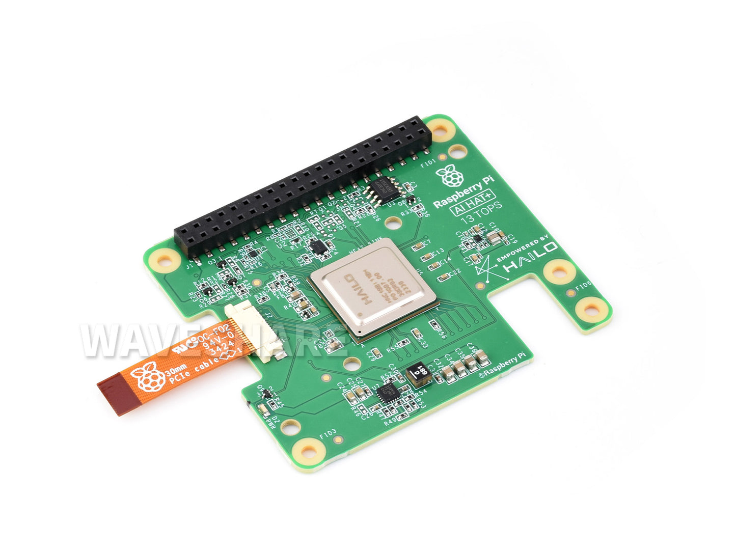 Official Raspberry Pi AI HAT+, Build-in Hailo-8 AI Accelerator To Quickly Build A Wide Range Of AI-powered Applications, Options for 13 TOPS / 26 TOPS