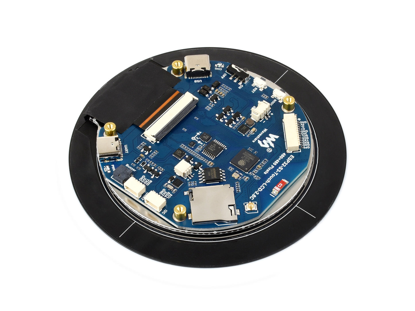 ESP32-S3 2.8inch Round Display Development Board, 480×480, 32-bit LX7 Dual-core Processor, Supports WiFi &amp; Bluetooth, Options For Touch Function, ESP32 With Display