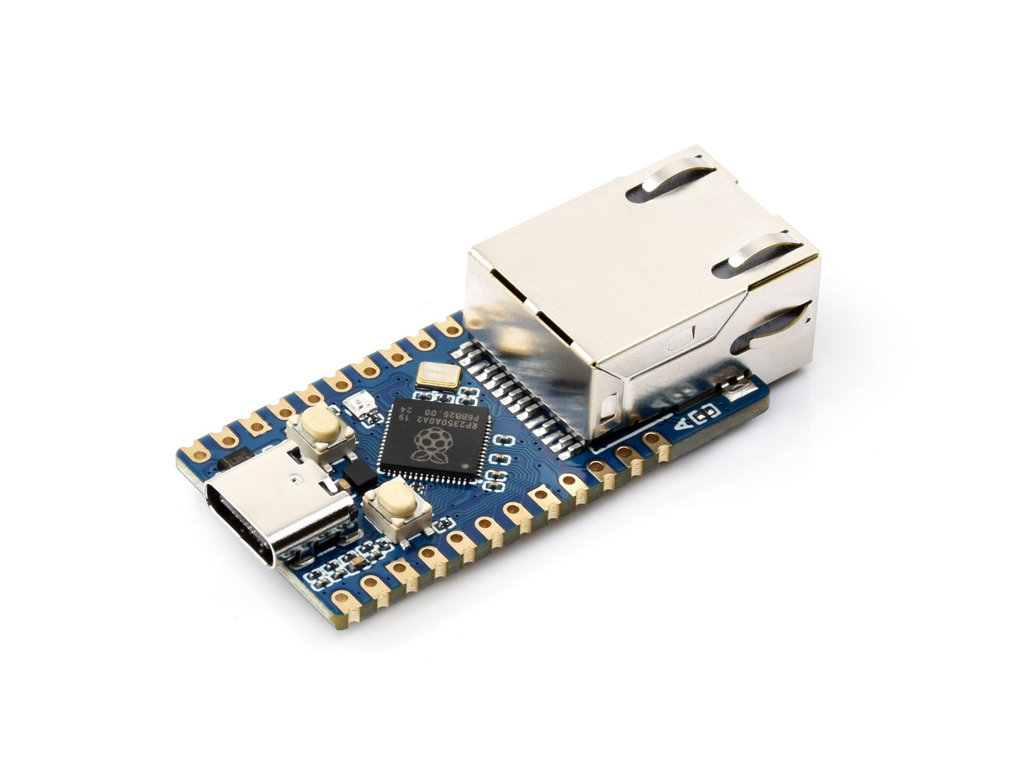 Waveshare RP2350-ETH Mini Development Board, RP2350 Ethernet Port Module, Raspberry Pi Microcontroller Development Board, Based on Official RP2350 Microcontroller