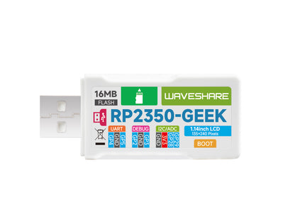Waveshare RP2350-GEEK Development Board, Based On RP2350 Microcontroller, With 1.14inch 65K Color LCD, USB Debugging Downloader