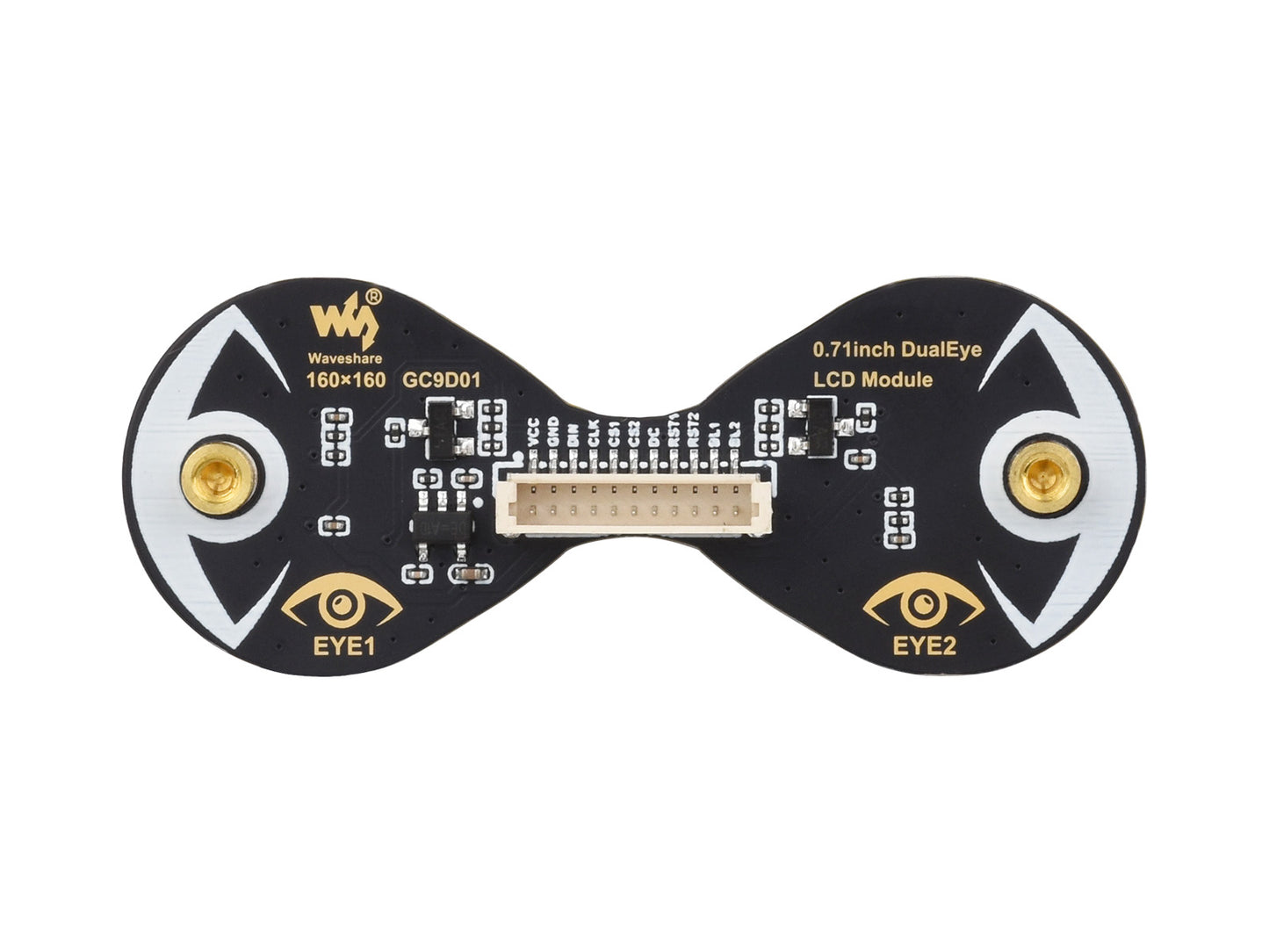 0.71inch Double Eye Round LCD Display Module, 160×160 Resolution, SPI Interface, 65K Colors