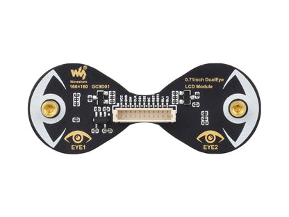 0.71inch Double Eye Round LCD Display Module, 160×160 Resolution, SPI Interface, 65K Colors