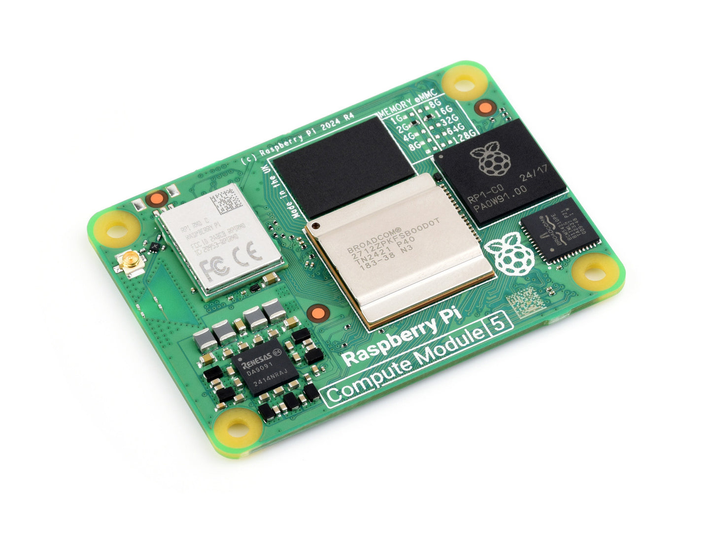 Raspberry Pi Compute Module 5, Delivers The Power Of Raspberry Pi 5 In A Compact Form Factor, Options For RAM / eMMC/ Wireless
